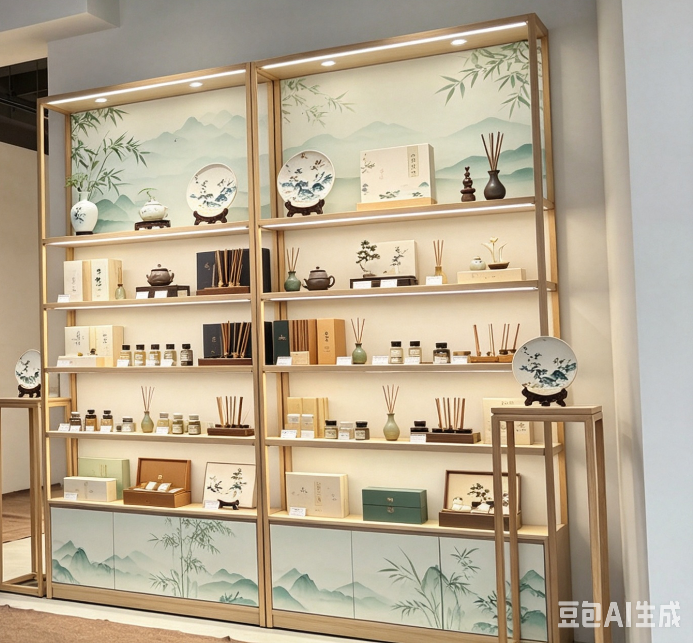 海兰尔沉香体验馆摆件与产品展柜